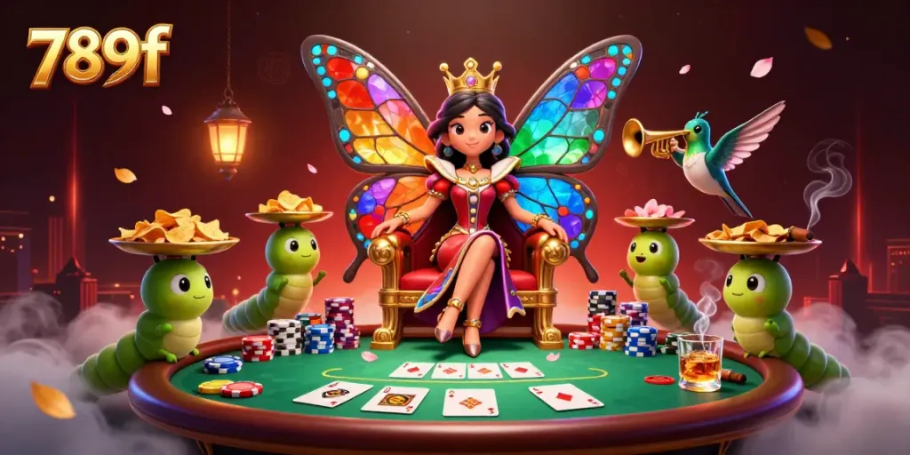 Experience exciting gameplay at 789f with vibrant poker scenes featuring unique characters.