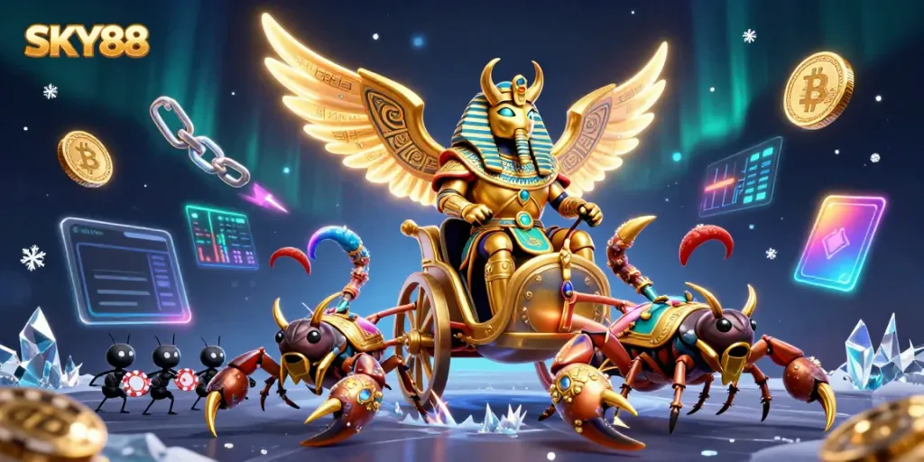 Engage in high-stakes entertainment at SKY88, featuring vibrant characters and rich gaming elements.