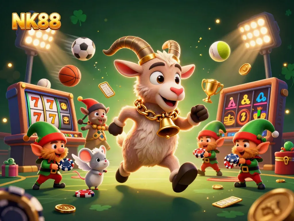 Engage with NK88's holiday-horror casino featuring Krampus, angels, and spirited gaming animations.