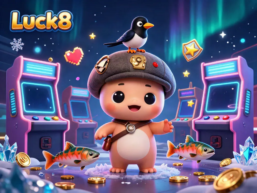 Engage with Luck8's vibrant casino theme featuring lively cartoon characters in this playful 3D scene.