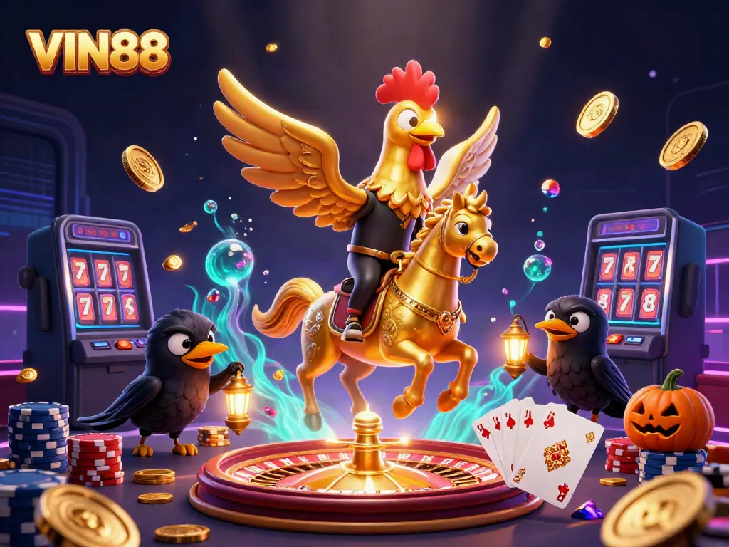Experience thrilling gameplay at VIN88 with a vibrant casino scene filled with excitement and rewards.