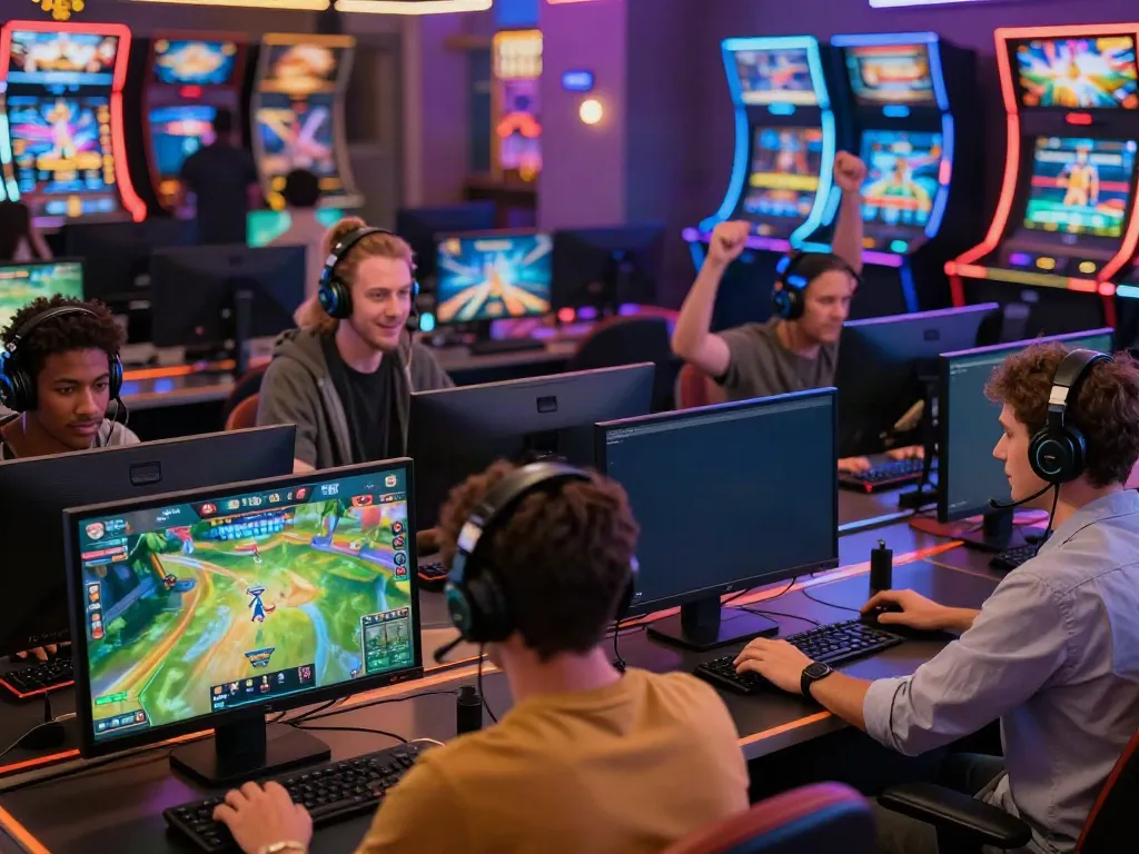 Online gaming experience at five88, showcasing diverse players engaged in casino and sports games.