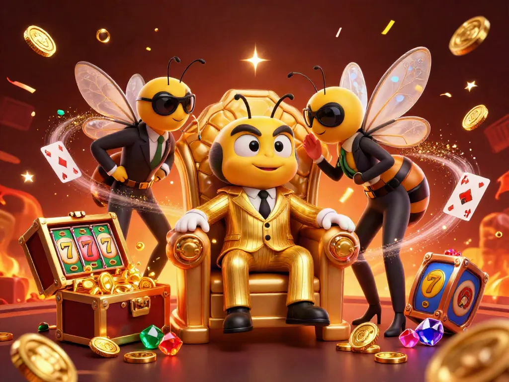 Experience exhilarating gameplay at Sunwin with a vibrant scene featuring a bumblebee mob boss and dynamic casino elements.
