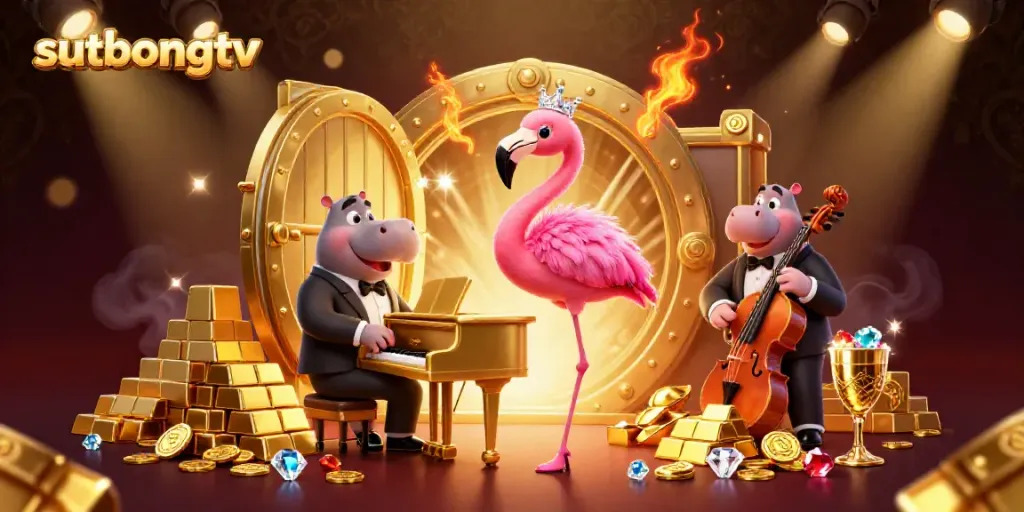 Experience winning moments at sutbongtv with lively casino characters surrounded by glittering treasures.