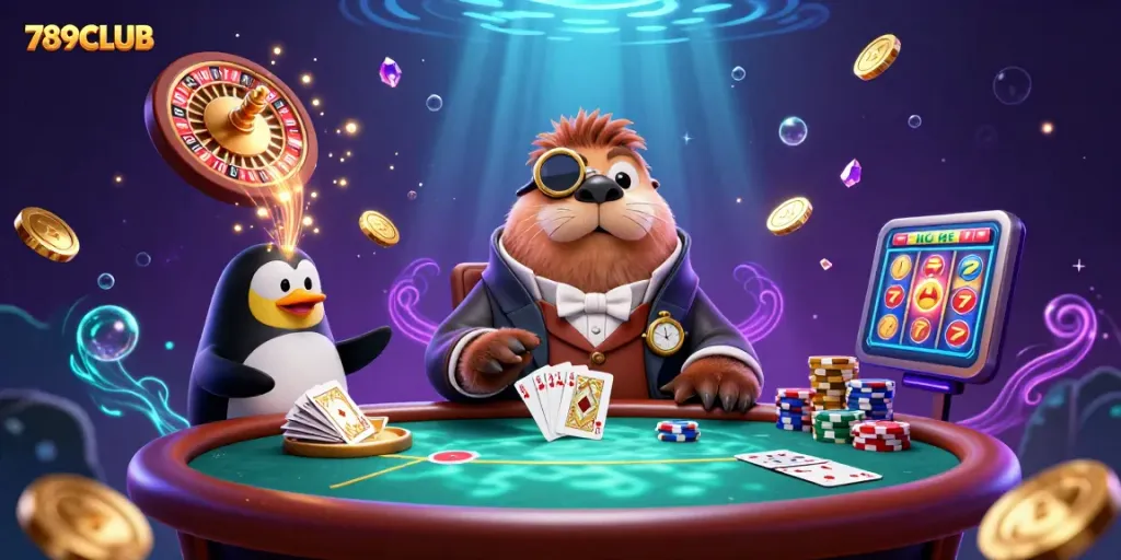 Experience the excitement of 789CLUB with vibrant underwater casino scenes and dynamic game elements.