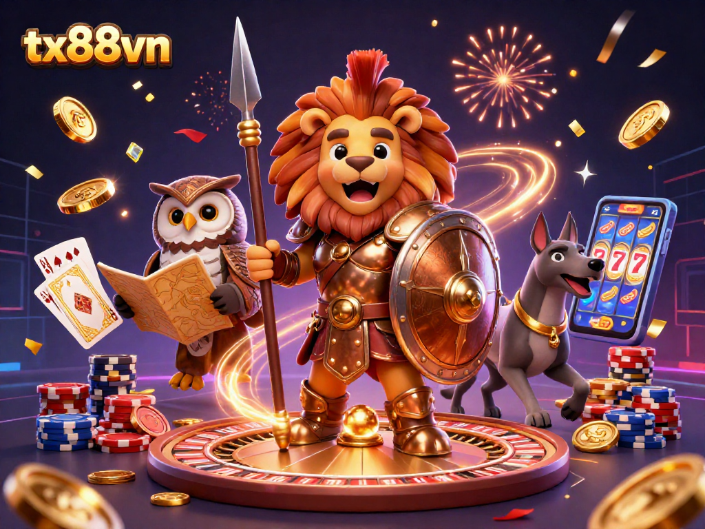 Experience excitement at tx88vn, join the thrilling action with golden coins and festive elements!