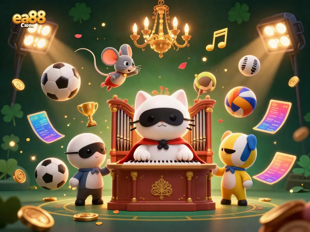 Experience thrilling gameplay on ea88 com with dynamic sports and casino elements in a radiant scene.