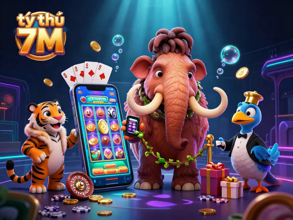 Engage with the thrilling tỷ lệ 7M experience featuring vibrant casino characters and games.