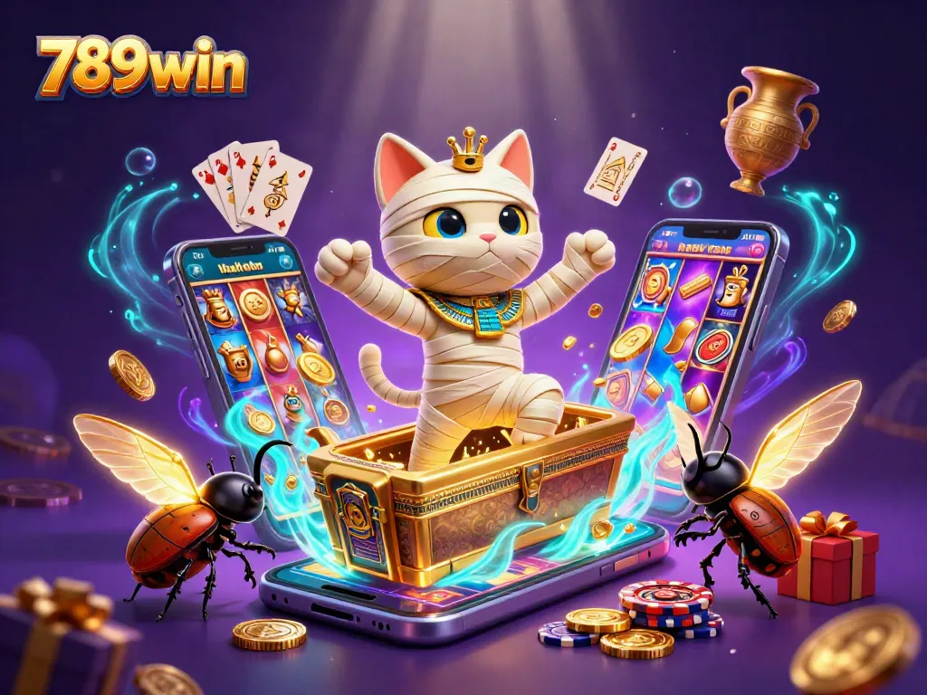 Experience winning thrills with 789win in a vibrant casino scene featuring unique characters and games.