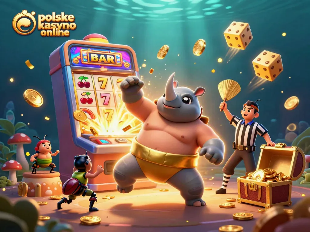 Experience the thrill of polskie kasyno online with vibrant 3D characters celebrating a jackpot.