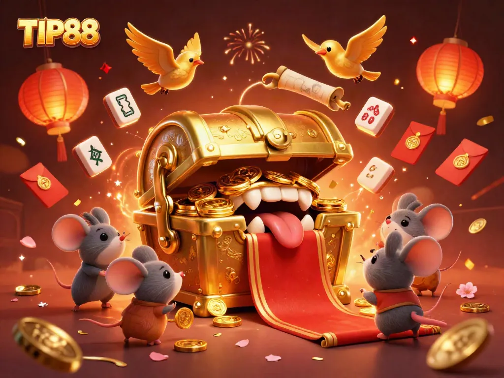 Experience the excitement of TIP88 with captivating casino treasures, vibrant colors, and engaging gaming elements.