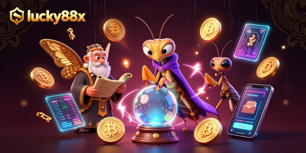 Experience thrilling gameplay with lucky88x in this captivating casino-themed illustration.