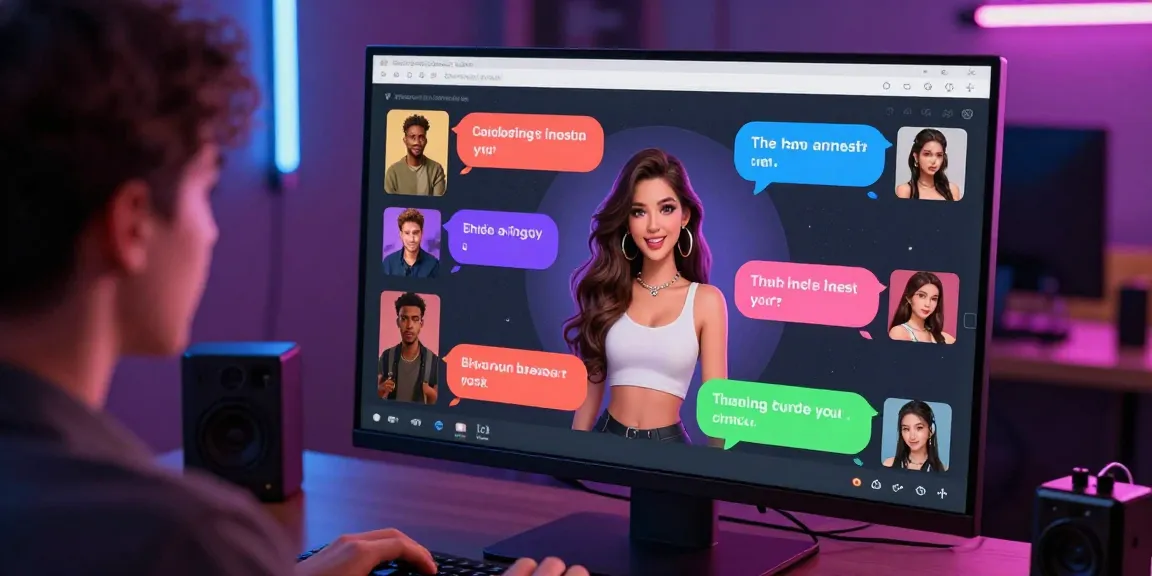 Engaging in a porn ai chat with animated characters, showcasing vibrant chat interface and diverse themes.