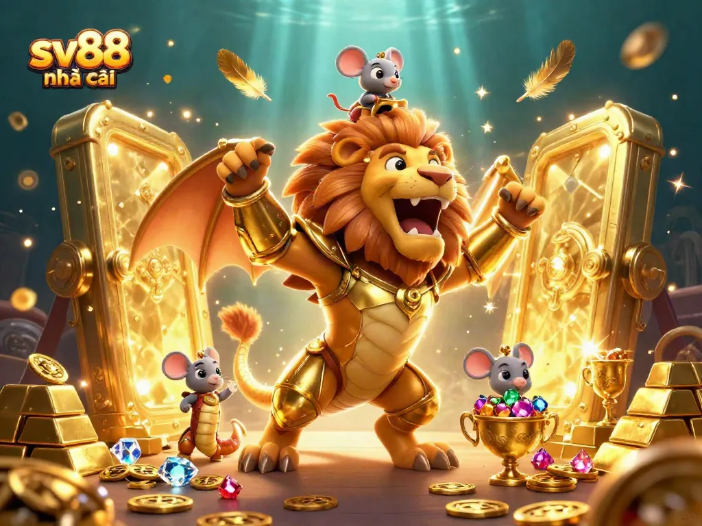 Experience the thrill at sv88 nhà cái with a roaring chimera, gold treasures, and dynamic gaming elements.