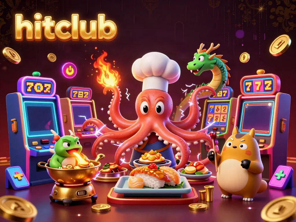 Spin the reels at hitclub with a vibrant 3D casino scene featuring dynamic characters.