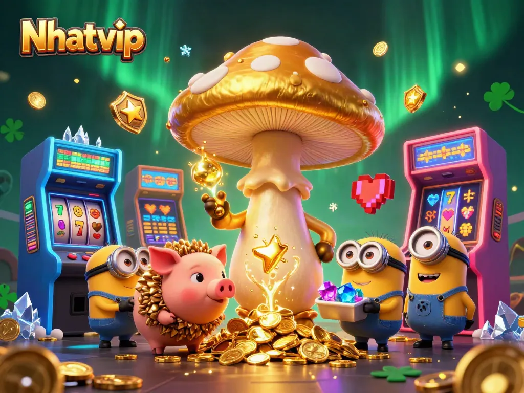 Nhatvip offers immersive gaming experiences with vibrant casino elements and enchanting characters.