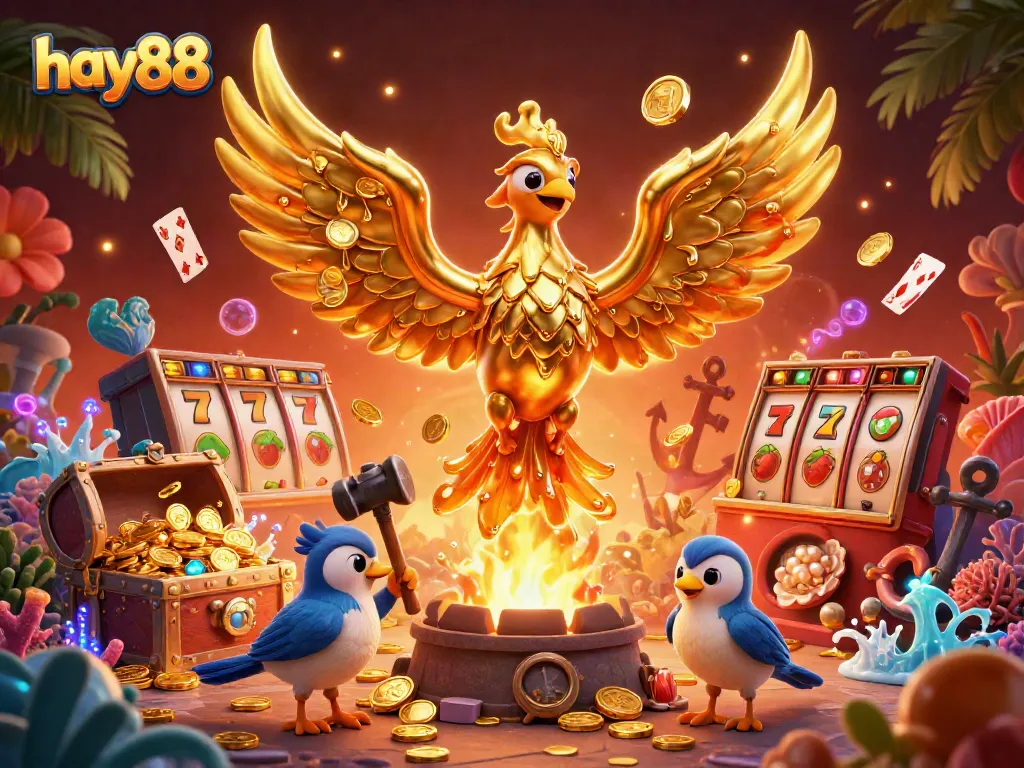 Experience the vibrant world of hay88, where molten gold transforms into riches amidst thrilling slot elements.