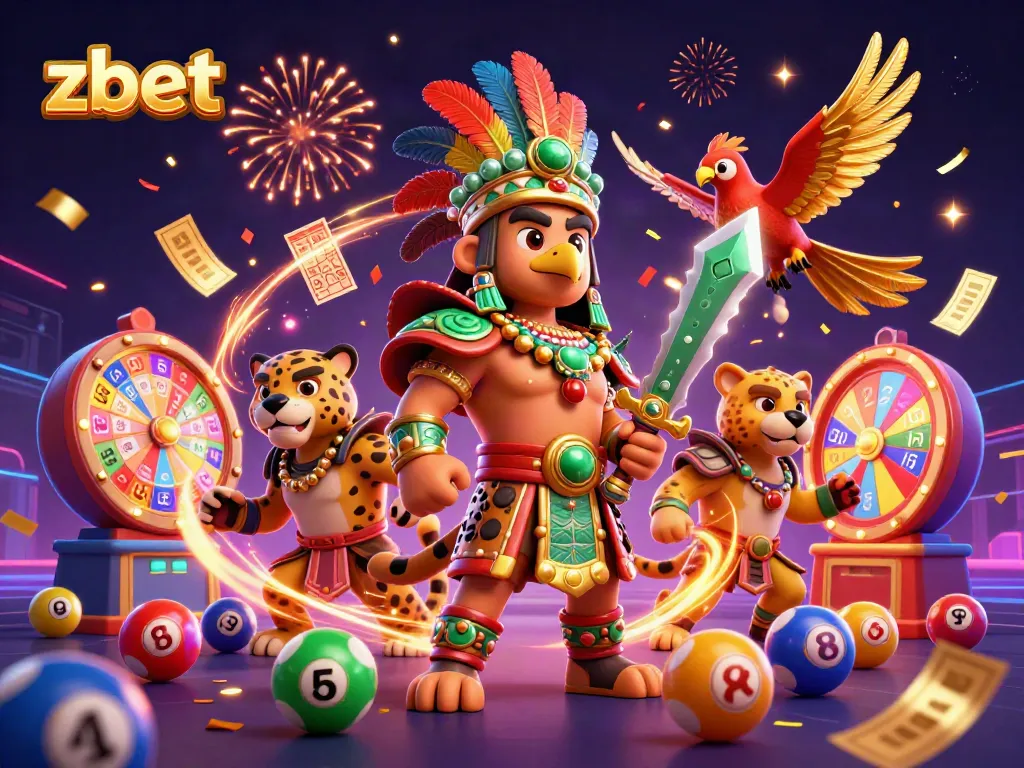 Zbet invites players into a vibrant casino world with dynamic lottery elements and Aztec warriors.