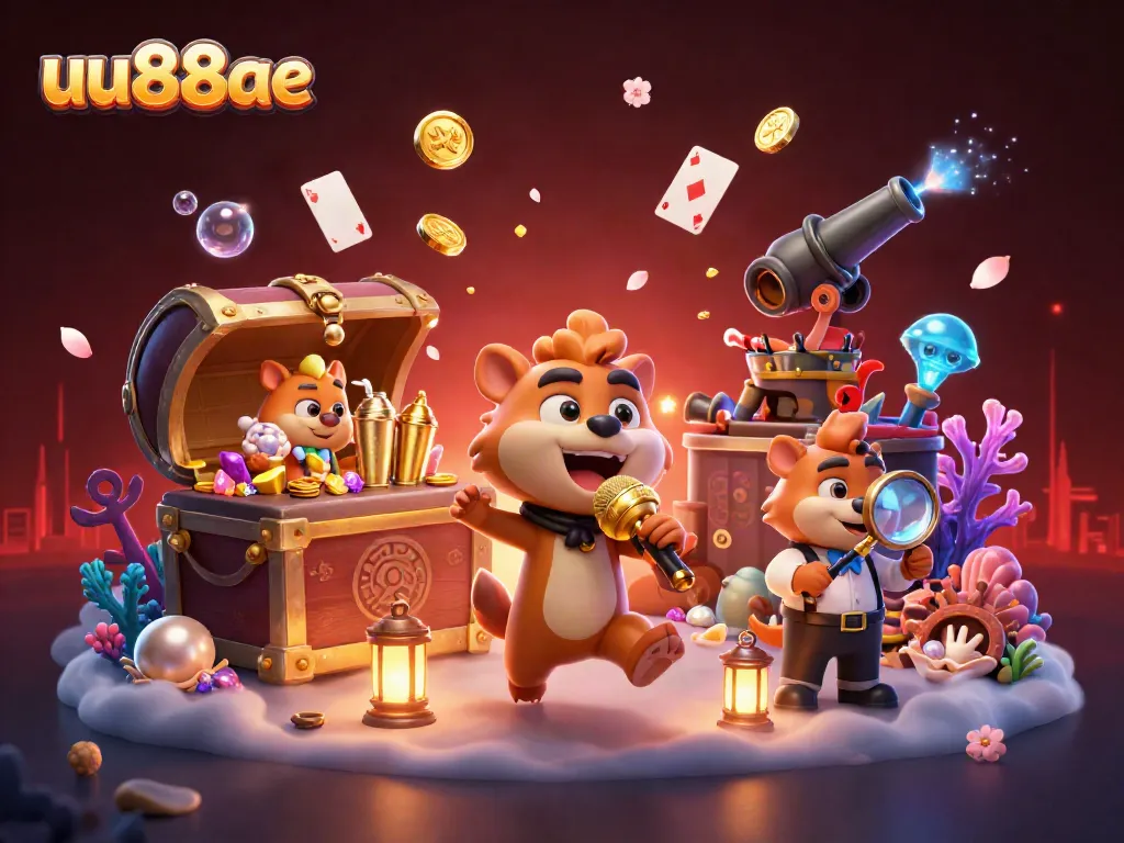 Laugh with uu88ae's lively hyena casino characters in this vibrant underwater scene.