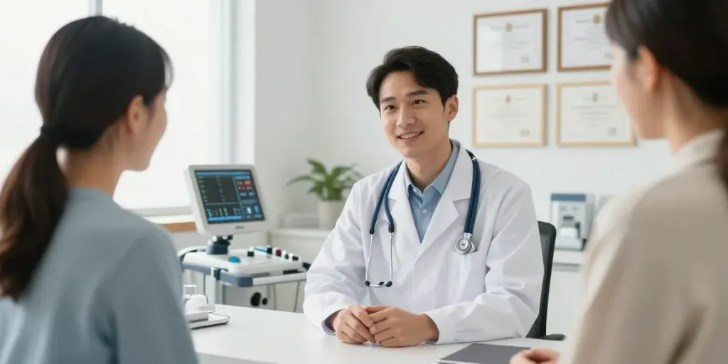 "Situs slot healthcare provider consultation, modern medical services, patient care, compassionate doctor."
